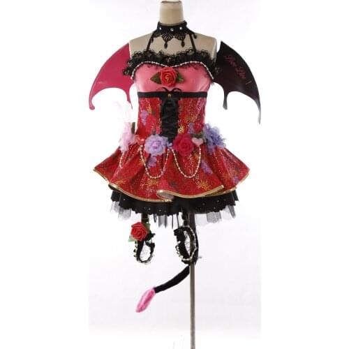 Anime cosplay Love live Kotori Minami devil dress halloween cosplay costume lolita dress wing tail full sets customized A