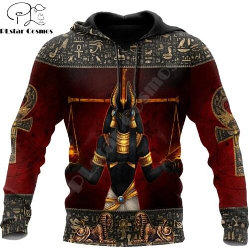 Anubis Ancient Egyptian 3D Printed Mens autumn Hoodie Harajuku Unisex Casual Pullover Streetwear Jacket Tracksuits DK120