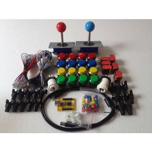 Arcade parts Bundles With Illuminated button LED bulbs holders nuts Joystick player buttons Microswitch USB adapter ground wires