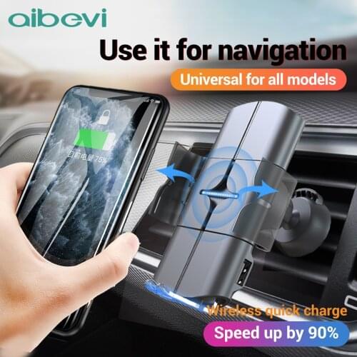 Aibevi Qi Car Wireless Charger 10W Quick Charge for Huawei P30 Pro for Iphone 11 Pro XR XS Wireless Charging with Phone Holder