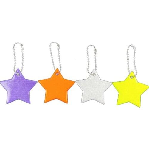 Child Safety Reflector Key Ring Star Ultra Reflective Gear Keychain Bag Clothing