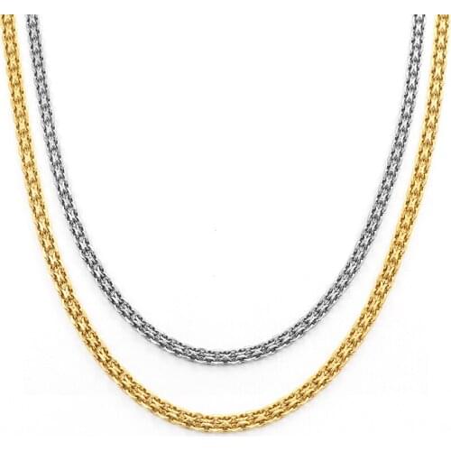 Titanium steel Double Layer Chain Gold Plated Stainless Steel Necklace For Women Men Fashion Chain Jewelry Gift