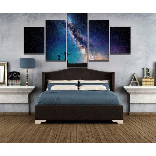 Canvas Painting HD Print 5 Piece Starry Sky Modern Decorative Paintings Canvas Wall Art for Home Decorations Wall Decor