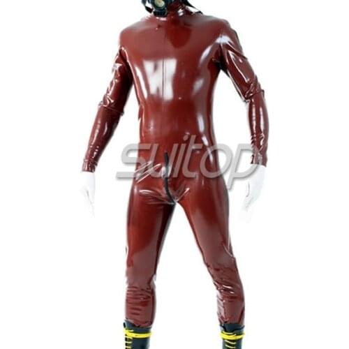 Top sell glued nature latex rubber catsuit with back zipper zentai catsuit costumes uniform Sexy lingerie costumes bodysuit