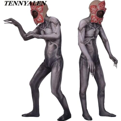 Halloween costumes for women Movie Stranger Things Season 3 BOSS Horror Monsters Cosplay Costumes Adult and Kids Jumpsuit Mask