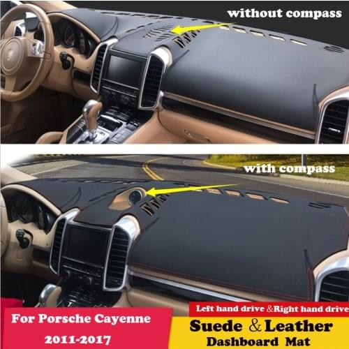 For Porsche Cayenne 958 2011 -2017 GTS Turbo S Leather Dashmat Dashboard Cover Pad Dash Mat Carpet Car Styling Accessories Suede
