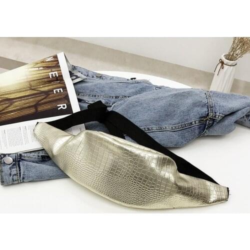 Leather Waist Bag Women Fanny Packs New Crocodile Pattern Bag Belt Fashion Chest Bag Female Waistbag Fashionable 2020