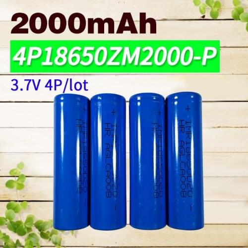 Golooloo 4pcs/lot 2000mAh 3.7V Rechargeable Battery bateria 18650 li-ion Batteries for industrial batteries