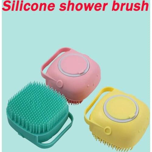 Dog Shampoo Massager Brush Cat Massage Comb Grooming Scrubber Shower Brush for Bathing Short Hair Soft Silicone Brushes Pet
