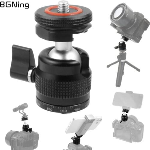 Mini Ball Head Tripod Camera Gimbal 1/4'' Cold Shoe Mount Adapter Monitor Holder Light Flash Bracket SLR Photography Accessory