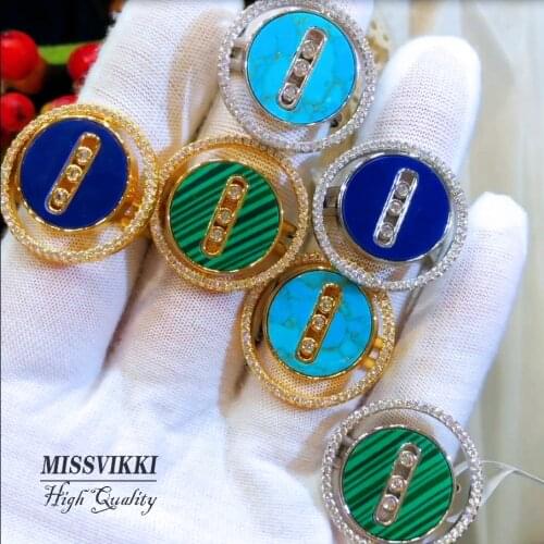 Missvikki Be Original Shiny Luxury Round Ring Romantic Trendy Women Anniversary Bijoux Gift Party Show Bridal Wedding Jewelry