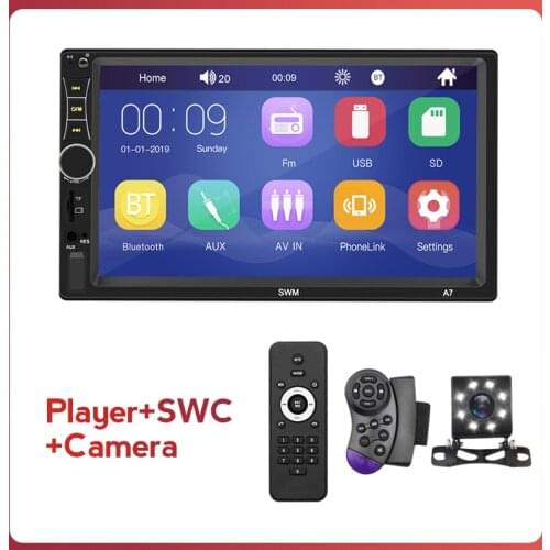 MLOVELIN 7inch Touch Screen Car Multimedia Radio Player For Universal VW Toyota Honda Hyundai 2din Mirror Link SWC Rear Camera