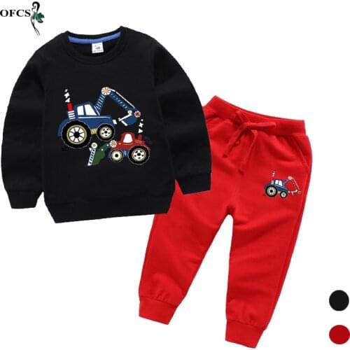 Fashion 2-12 Years Childrens Clothing Spring & Autumn Full Suit Boys Sweater Hoodie+Trousers Girls Leisure Sports pantsuit 2Pcs