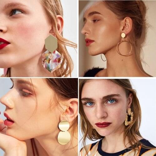 Fashion statement earrings 2019 large round geometric earrings for women pendant earrings drop earrings Female Modern Jewelry