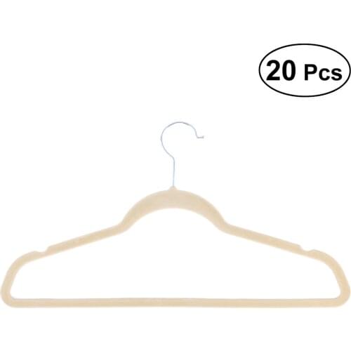 20pcs Non-Slip Flocked Velvet Hangers Heavy Duty Coat Hanger Dual Purpose Clothes Hanger