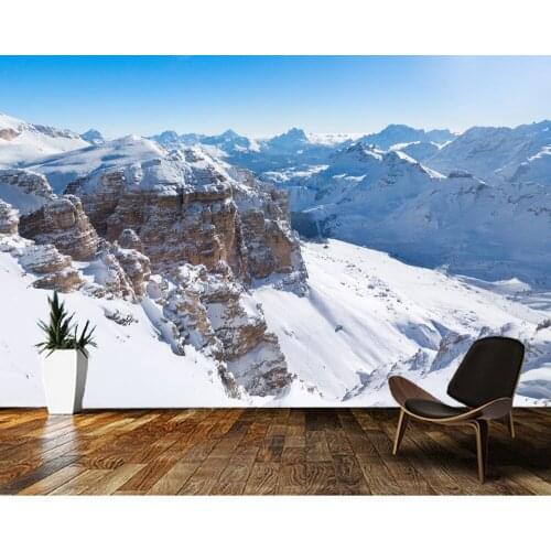 Papel de parede Landscape with winter mountain 3d wallpaper,living room tv bedroom kitchen wall papers home decor bar mural