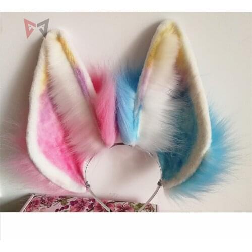 MMGG New Colour Wolf Wolves Fox Ears Hairhoop Headwear Big Size Lolita Cosplay Costume Accessories Hand Made Work