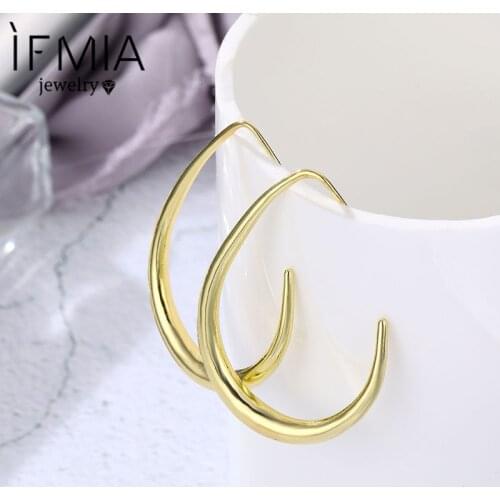 IFMIA Trendy Water Drop Exaggerated Oversized Earrings For Women Korean Big Earring Gifts Jewelry Earrings Stud Gold Color Lady