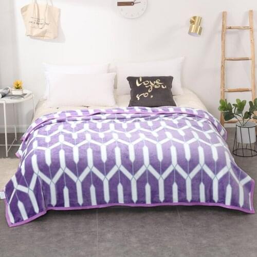 Stripe Thickened quality plush bedspread blanket 200x230cm High Density Super Soft Flannel Blanket for the sofa/Bed/Ca