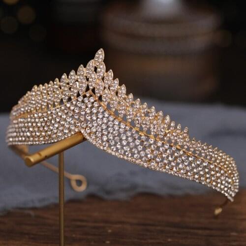 Luxury Crowns For Women Headwear Fashoin Rhinestones Tiaras Elegant Alloy Headwear Wedding Bridal Parties Hair Accessories