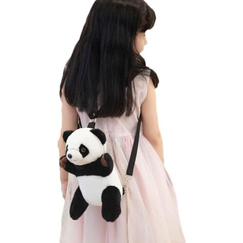 Panda Backpacks Stuffed Animal Bag Girls Boys Plush Adjustable Schoolbags Kindergarten Plush Backpack Toys Children Gifts