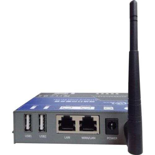 1/2 USB port Network Printer Server office printer sharing device remote small wireless printing WiFi WAN LAN NET