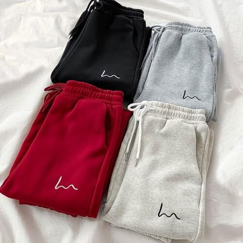 Autumn Winter Harajuku Joggers Fleece Warm pants Sweatpants Women Baggy Vintage Jogging Sports Pants
