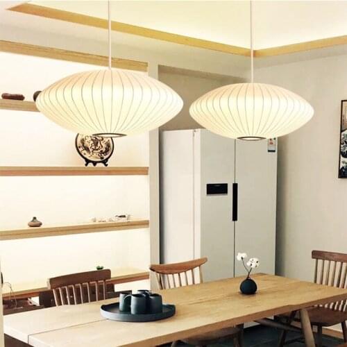 Modern Silk Pendant Light Lighting Staircase Danish Dining Hall Bar Clothing Shop Pendant Lamps Lantern Restaurant Lamp Lustre