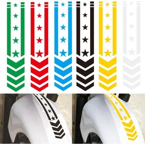 Motorcycle Reflective Stickers Wheel on Fender Waterproof Safety Warning Arrow Tape Decals Motorbike Decoration Accessories