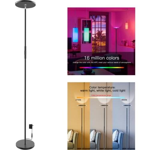 Smart Led Floor Lamp, WiFi Torchiere Floor Lamp Dimmable Color Changing Modern Standing Lamp for Living Room Bedroom Office