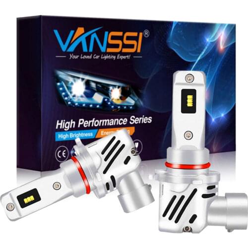 VANSSI HB3 9005 HB4 9006 LED Headlight Bulbs,6000lm 6000k White Super Bright All-in-One Conversion Kit,Pack of 2