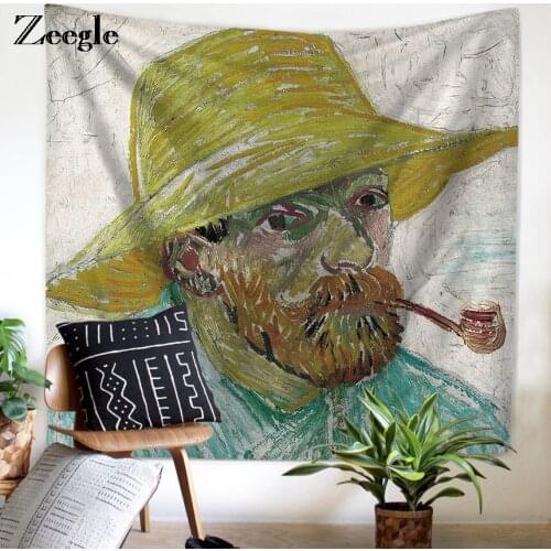 Zeegle Van Gogh Artist Tapestry Living Room Decor Sofa Chair Cover Fashion Beach Towel 150x200cm Wall Carpet