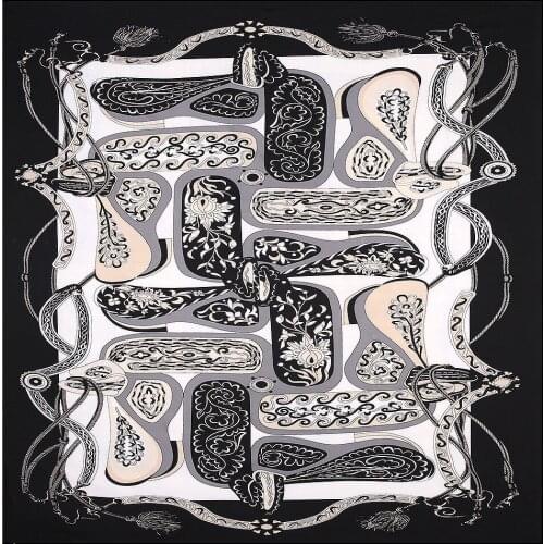 Girls 130*130cm Fashion Silk Satin Hair Scarf Women Handkerchief Printing Womens Square Scarf Small Scarf Square Scarf 2021