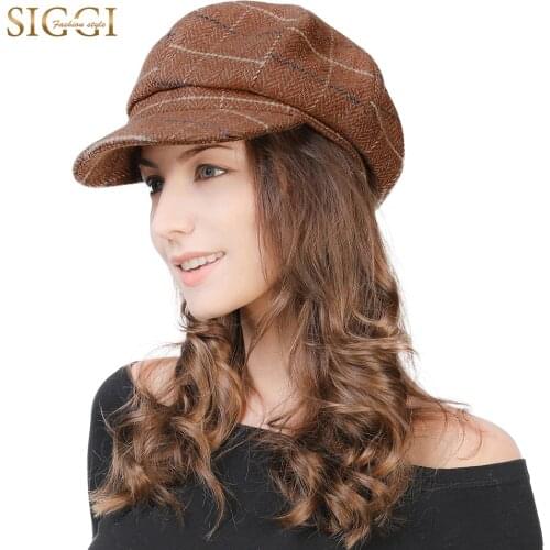 FANCET Wool Womens Newsboy Caps Adjustable Soft Brim Berets Exquisite Thread Casual Vintage Gorros Femme Newsboy Hats Caps 99952