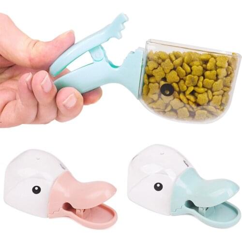 1Pcs Cute Cartoon Pet Dog Food Scoop Plastic Duckbilled Multi-Purpose Pet Cat Dog Food Spoon Pet Feeder Feeding Supplies 4 Color