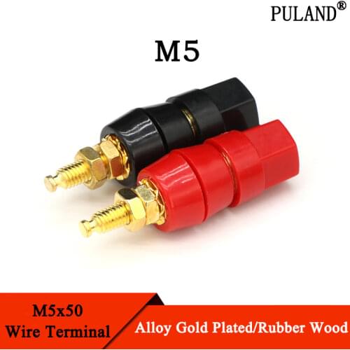 M5x50 4mm Wire Binding Post Copper Banana Socket Plugs Power Amplifier Speaker Terminal Cable Splice Jack Nut Single Connector