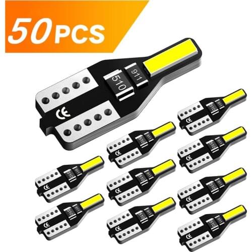 50pcs/lot T10 Led W5W Car Interior Lights for BMW Audi Mercedes Benz VW Hyundai Kia Seat Skoda Auto Led Interior Lighting 12V