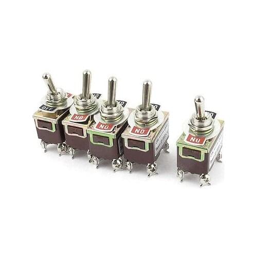 AC125V 20A AC250V 15A DPST ON-OFF 2 Positions 4 Pin Latching Toggle Switch 5pcs