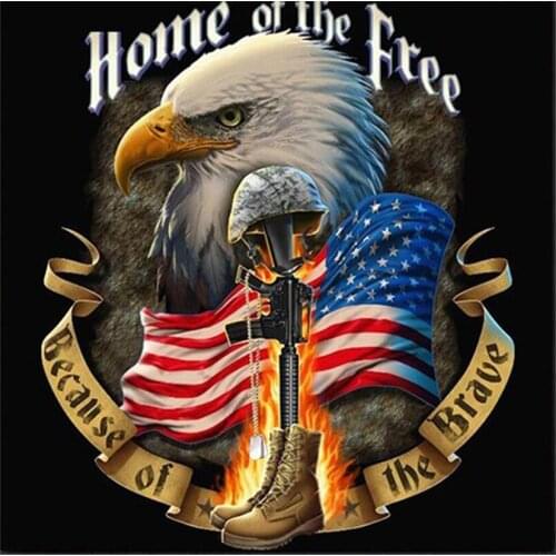 Diamond Painting Full round Square Eagle Gun helmet Diamond Embroidery Decoration Home 5D DIY Picture Of Rhinestone Flag Mosaic