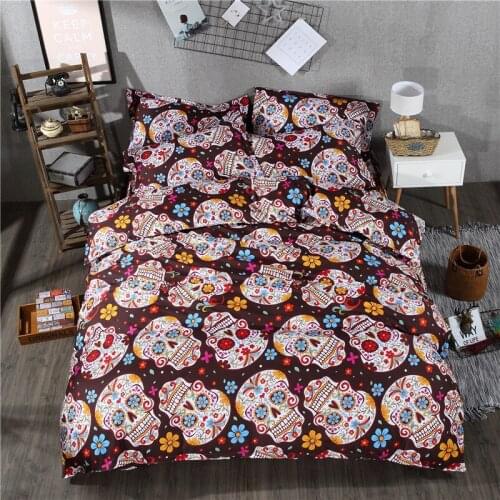 Bohemia style Duvet Cover Color skull cartoon elephant geometry 2/3pcs Duvet Cover Sets Soft Polyester Bed Linen Flat Pillowcase