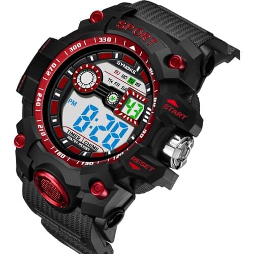 Mens Watches Fashion Multi-Function 30M Waterproof Watch LED Digital Double Action Sport Watch Waterproof Relogio Clock reloj Q
