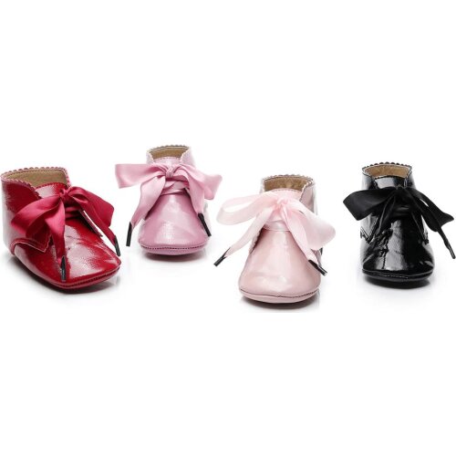 0-24M Casual Baby Girls Princess Shoes Baby Kids Pu Leather Crib 15Colors Infant Toddler Faux Fur With Bow Baby Shoes