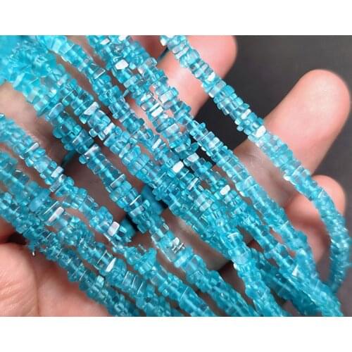 Loose beads faceted roundel Apatite blue 3.5-4MM 42cm square for DIY jewelry making FPPJ wholesale beads nature gem stone