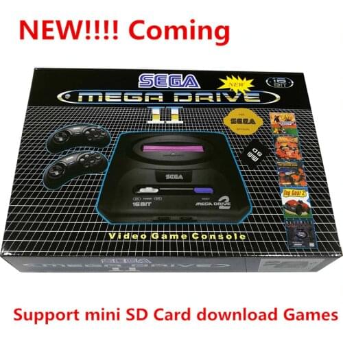 For SEGA PAL version Game console bulit in 9 games Support Mini SD Card 8GB download Games cartridge MD2 TV Video Console 16bit