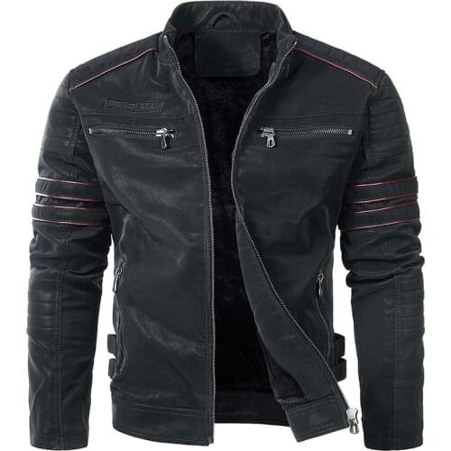 Leather Jackets Autumn Winter Motorcycle PU Jacket Male Biker Leather Men Clothing Coats EU Size