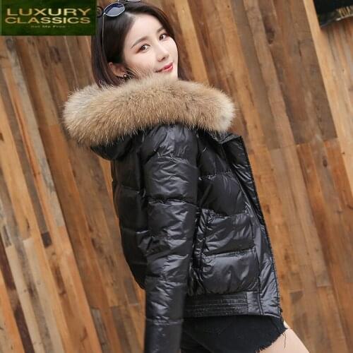Clothes 2021 New Brand Natural Racoon Fur Duck Down Jacket Women Winter Short Coat Thick Warm Casaco Outwear Hiver 202111