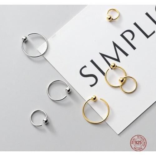 LKO 925 Sterling Silver Simple Round Stud Creative Personality Earrings High Quality Woman Fashion Jewelry Hot Sale Earrings