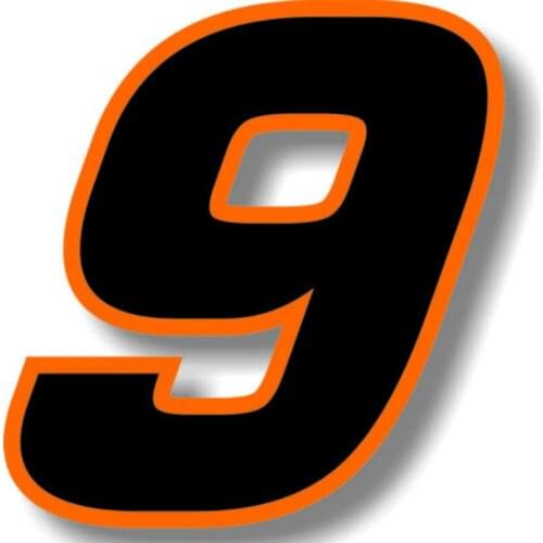 LLY-0546 Hot SellFor Car Custom Race Number Square Font Black with Orange Border Sticker PVC Waterproof Self-adhesive Cars Decal