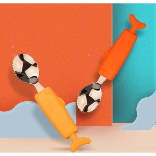 Creative Shark Baby Spoon Fruit Feeding Lightweight Cute Cartoon Shape Kids Feeding Spoon Infant Utensils ABS Kids Tableware