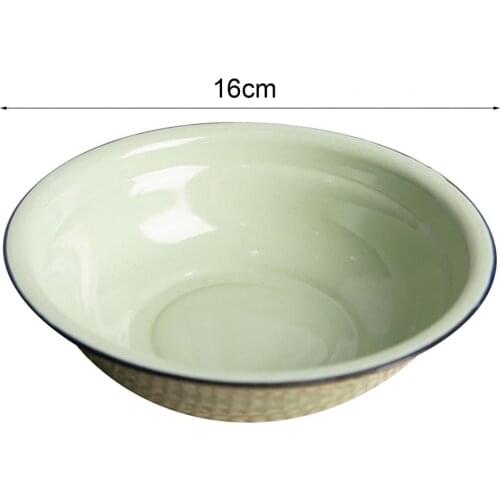 Bowl Durable Vintage Enamel Multifunctional Soup Plate Drop Resistant Salad Gourmet Container Enamel Bowl Kitchen Tableware